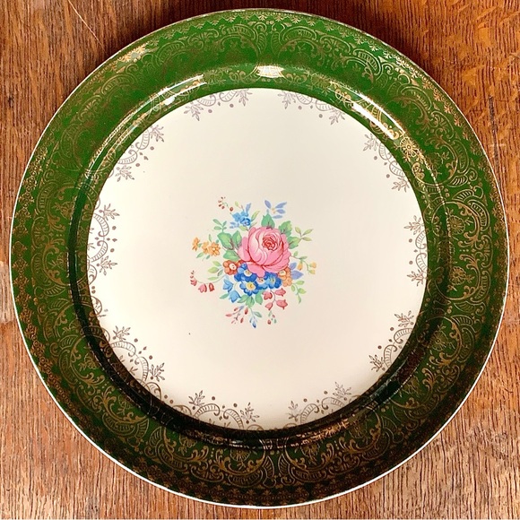 1920s Vintage TAYLOR SMITH USA 22K Gold Trim 10” Dinner Plate Replacement - Picture 1 of 16